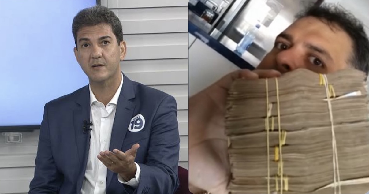Candidato Eduardo Braide e seu ex-assessor, Fabiano Bezerra, que foi filmado com maços de dinheiro.